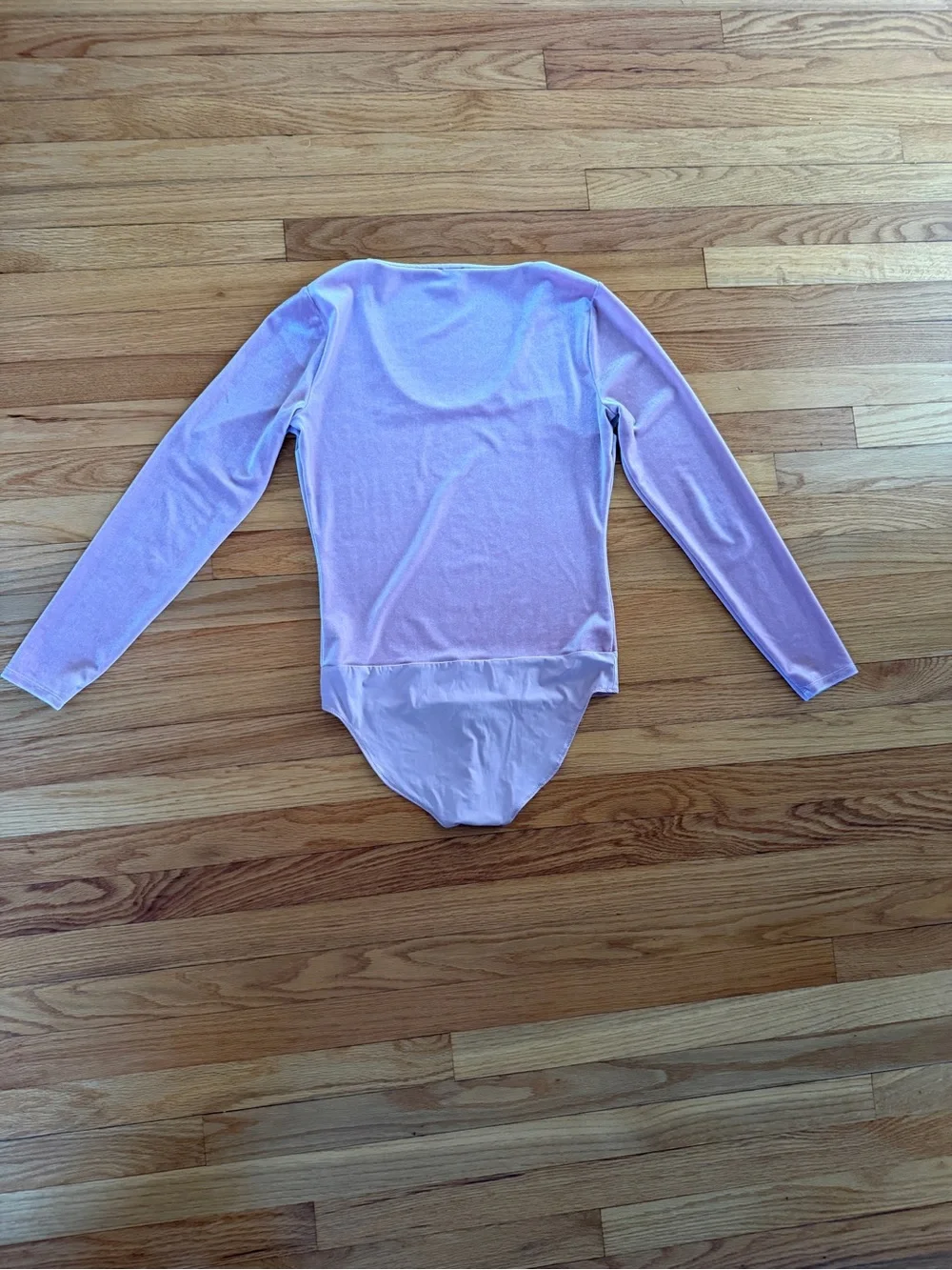 Light Pink Velvet Scoopneck Long Sleeve Bodysuit J Crew Size M